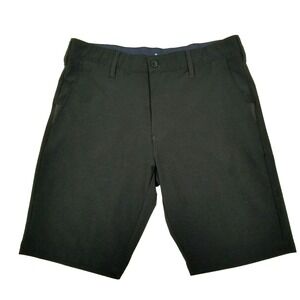 Nat Nast‎ Men's Black Flat Front Polyester Spandex Casual Shorts 32 golfing golf